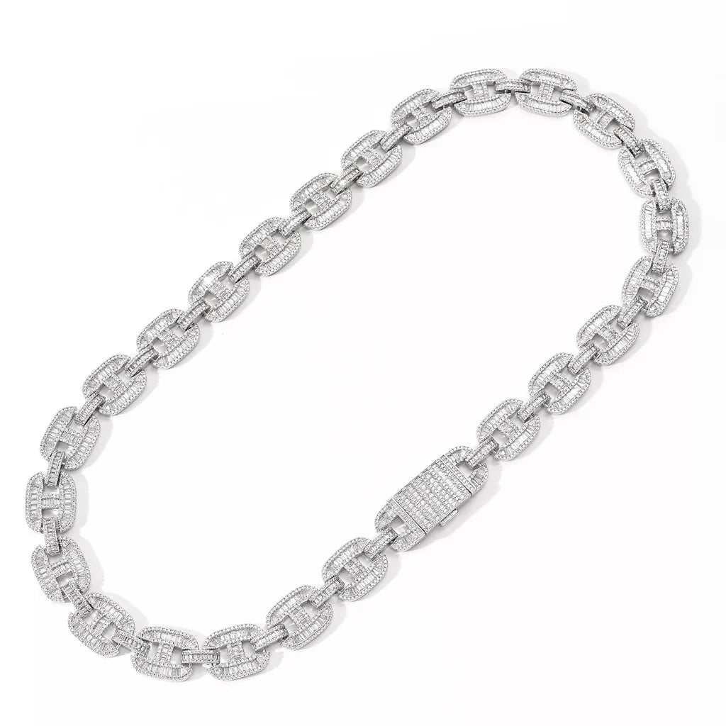 White Crystals Chain+Bracelet Pack
