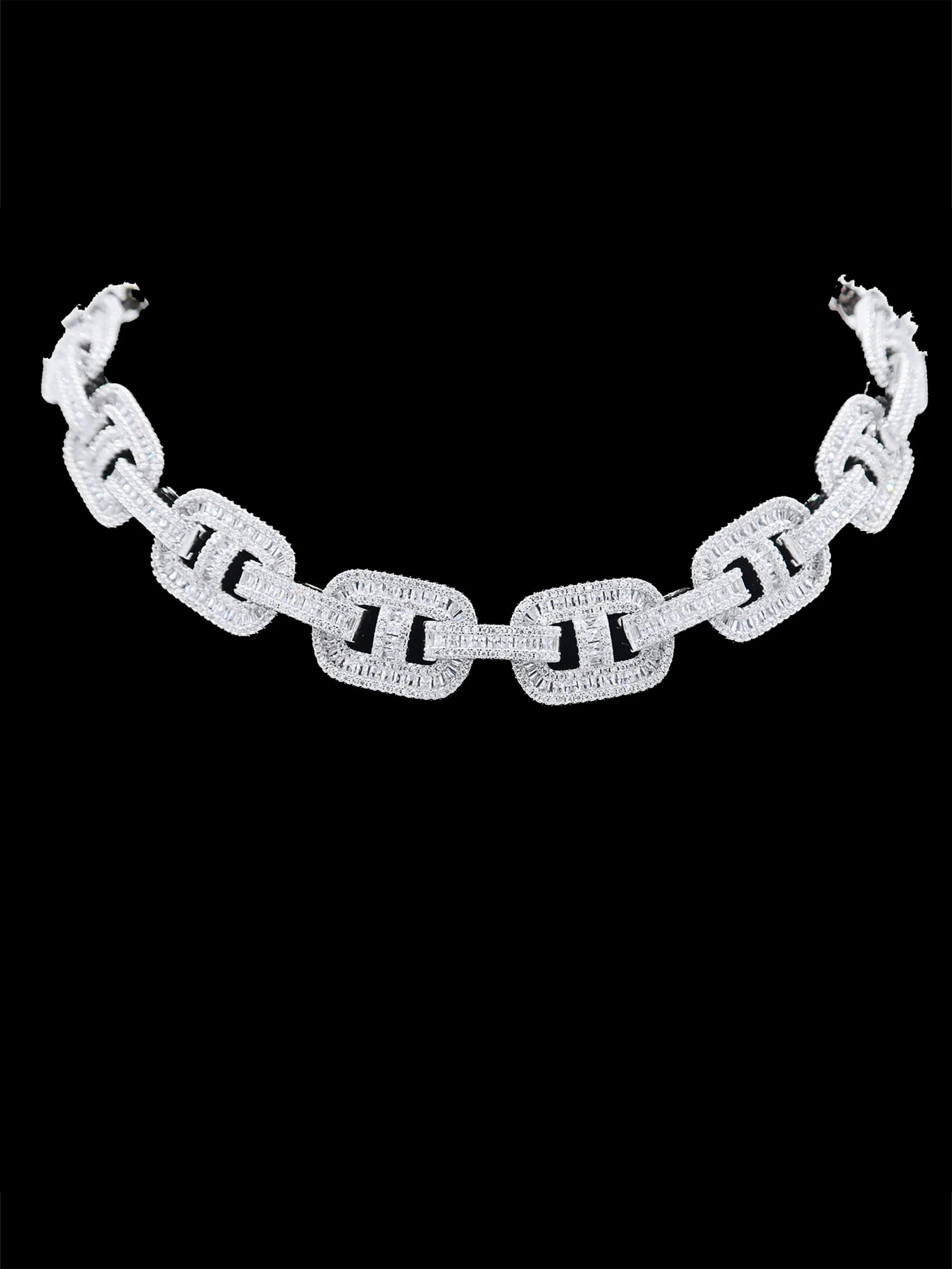 White Crystals Chain+Bracelet Pack